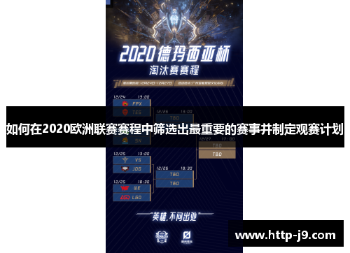 如何在2020欧洲联赛赛程中筛选出最重要的赛事并制定观赛计划