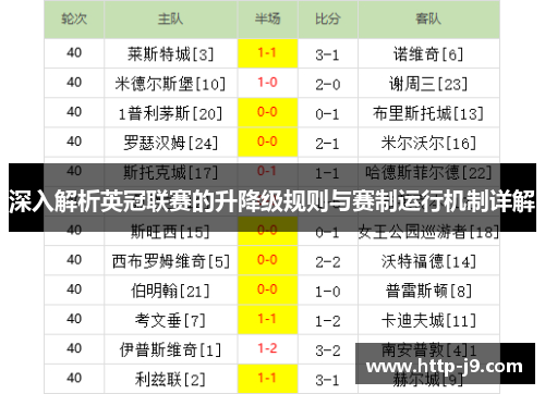 深入解析英冠联赛的升降级规则与赛制运行机制详解 深入解析英冠联赛的升降级规则与赛制运行机制详解