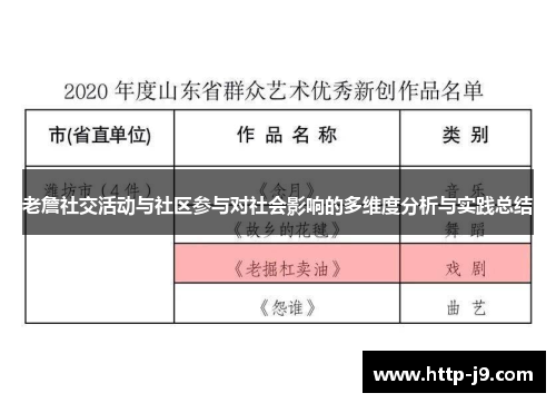 老詹社交活动与社区参与对社会影响的多维度分析与实践总结