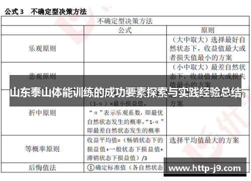 山东泰山体能训练的成功要素探索与实践经验总结