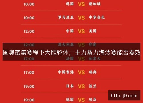 国奥密集赛程下大胆轮休，主力蓄力淘汰赛能否奏效